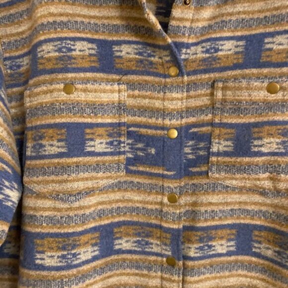 Bit & Bridle Women's Wool Blend Snap Button Fleece Western Equestrian Jacket XL - Picture 2 of 7